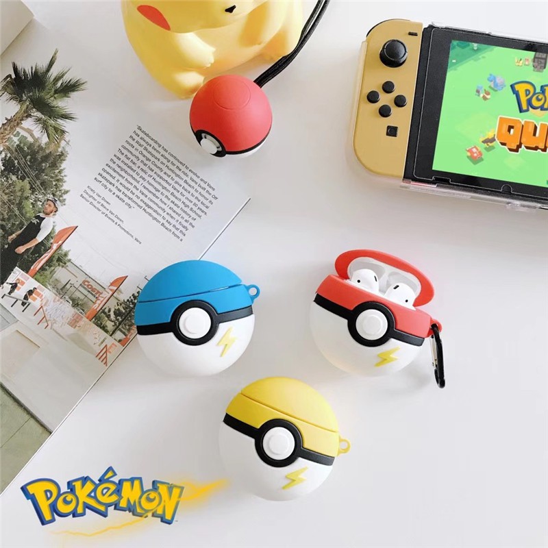 Pokémon 精靈球 Airpods耳機保護套 口袋妖怪 神奇寶貝 蘋果無線藍牙耳機保護殼 寶可夢 寵物小精靈耳機盒子