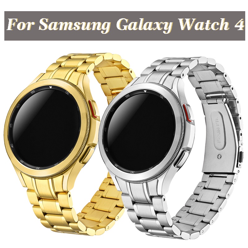 適用於 Samsung Galaxy watch 的 20mm 不銹鋼錶帶 4 44mm 40mm 金屬錶帶, 適用於