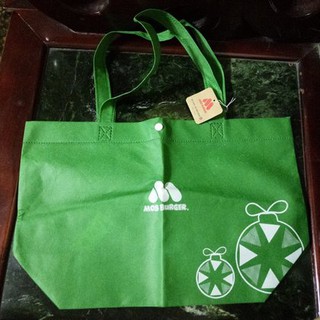 全新。摩斯漢堡手提袋購物袋綠色，mos