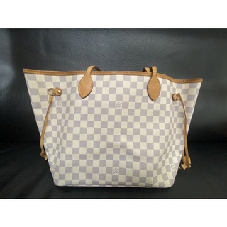 LV 經典Damier Neverfull MM肩背包 MM 8成新 裸包