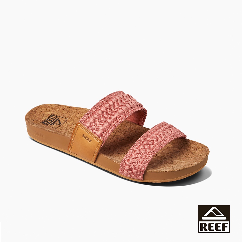 REEF 舒適減壓系列 CUSHION VISTA THREAD ROSE 雙帶編織舒適底女款涼鞋 粉色CI6703