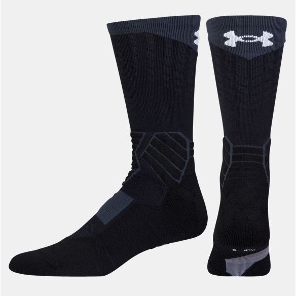 Men's UA Basketball Drive Crew Socks 頂級籃球襪 Curry 高級的運動襪 黑灰配色