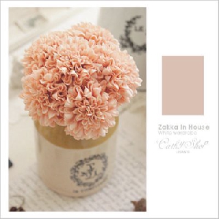 Cathy Zakka House 凱希生活雜貨 森林系人造高仿真乒乓菊 六花小菊球花束 小捧花 多色選 新款午茶色 蝦皮購物
