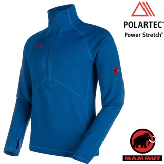【MAMMUT 長毛象】男款抗磨彈性透氣速乾保暖排汗衣 Aconcagua Polartec / 群青藍 01261