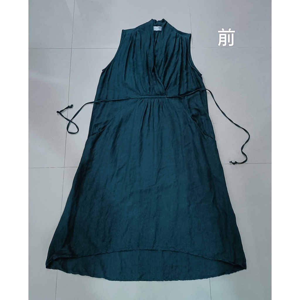 【繽紛小棧】韓國 Tina 設計款長洋裝  深藍  繫帶  二手  可立即出貨