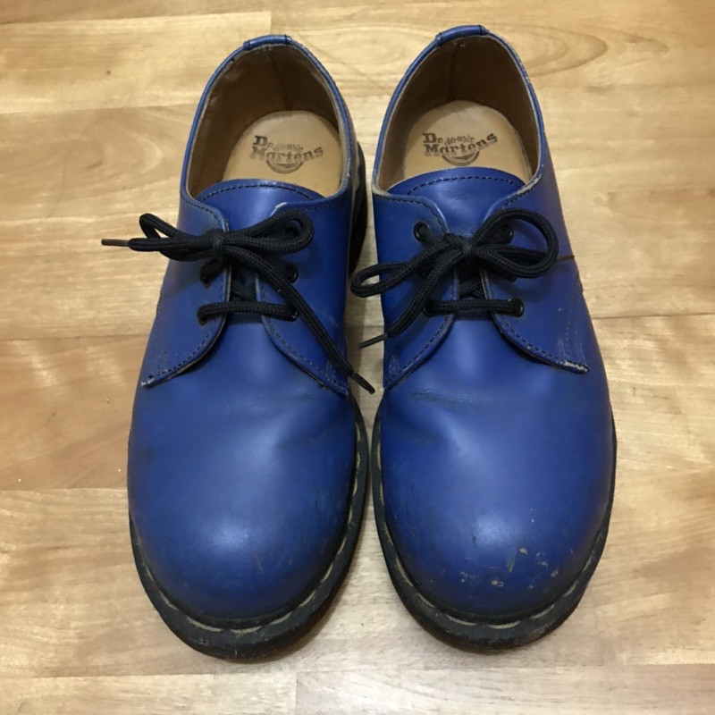 英國購入英國製造二手uk4寶藍色正品馬丁大夫馬汀大夫三孔dr.martens dr.Martin龐克punk復古潮鞋