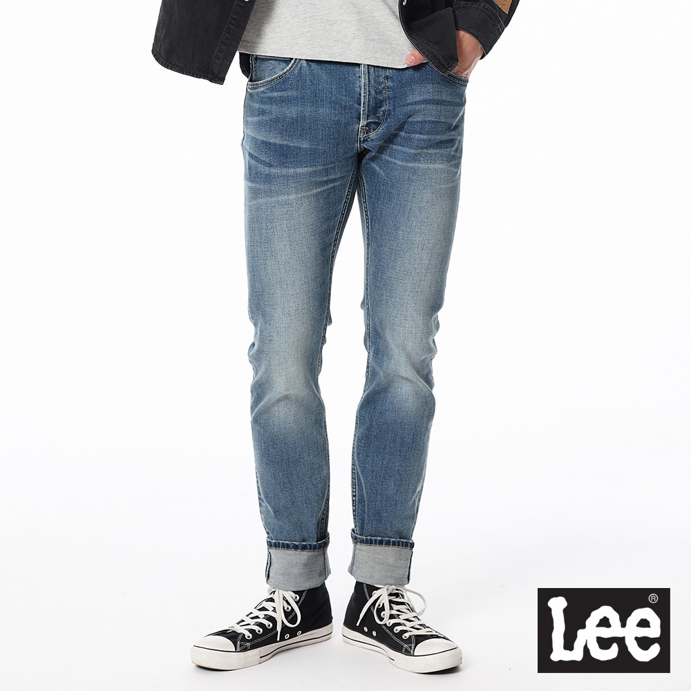 Lee 709 彈性低腰合身小直筒牛仔褲 男 淺藍 101+ LL20023098R