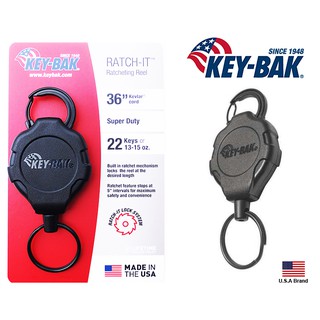 KEY-BAK美國Ratch-IT自動鎖定36吋長伸縮線鑰匙圈,可搭載22隻鑰匙(D型環款)【KB0KR2-4A11】