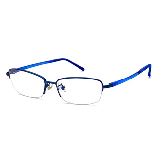 光學眼鏡 知名眼鏡行 (回饋價) 半框眼鏡 藍框系列 超輕材質 鏡腳彈性 高質感記憶鈦鏡框 PAPC0010