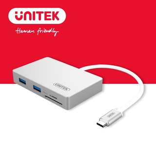 UNITEK USB3.1Type-c轉USB3.0HUB+Micro SD與SD 讀卡機+PD充電(Y-9319)