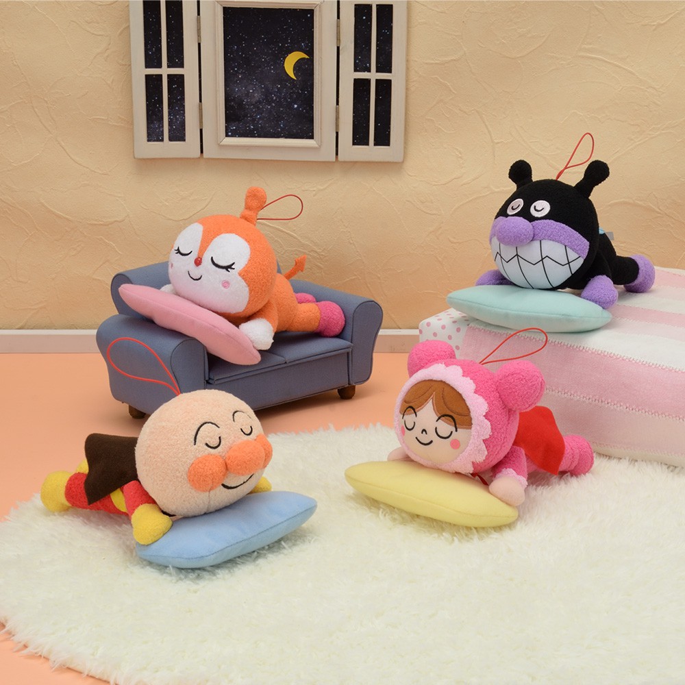 『現貨』日本 正版 麵包超人 細菌人 紅精靈 小病毒 嬰兒超人 晚安 枕頭 睡覺 造型 擺飾 玩偶 娃娃 吊飾