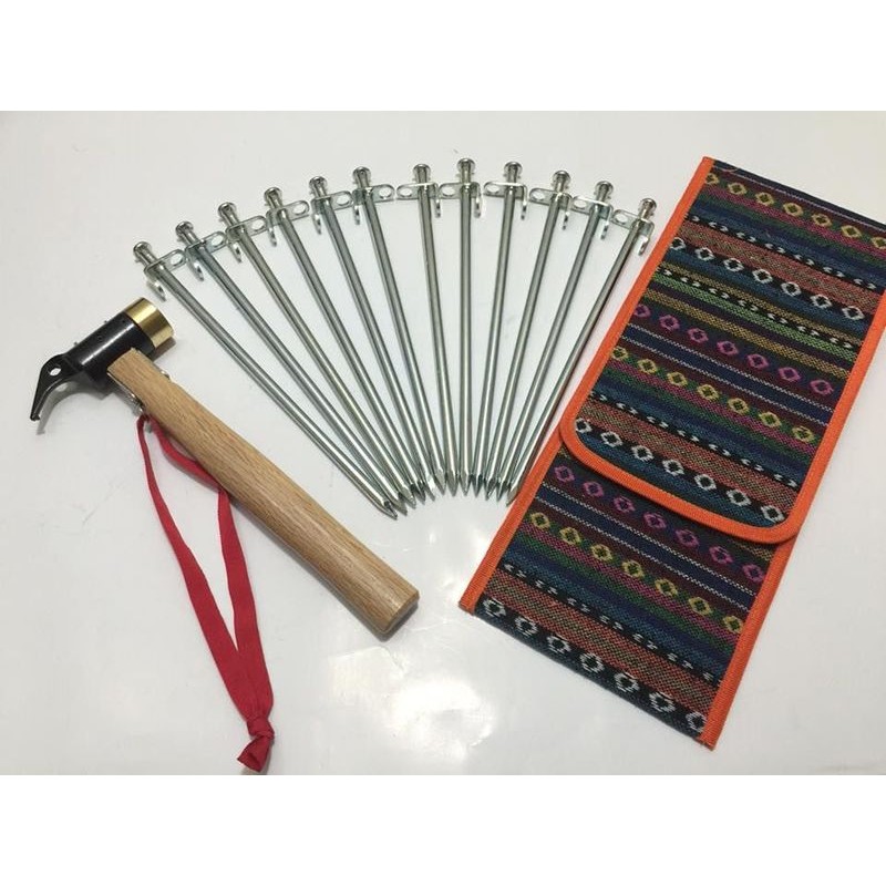 嚕嚕米❤LuLuMi🏡 30cm營釘收納袋 12支 含銅錘 營釘袋 露營工具袋