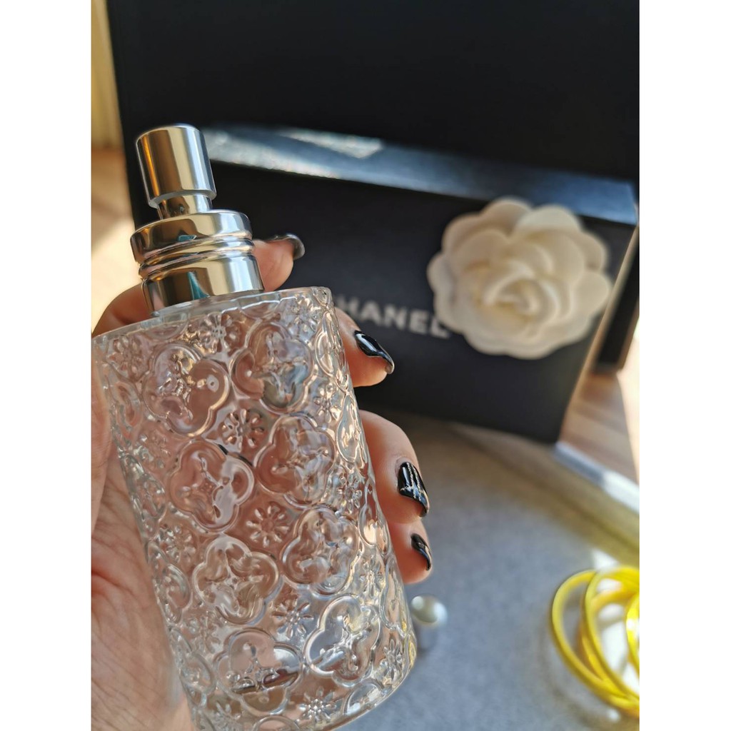 台灣外島下標 1瓶海棠花透明水晶玻璃空瓶100ml 酒精分裝瓶保養品分裝瓶化妝水瓶香水瓶精油瓶擴香瓶花瓶