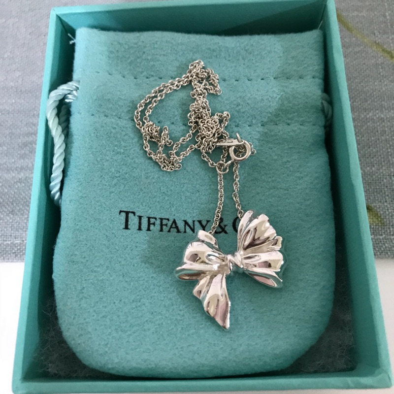 全新真品 Tiffany&amp;co 稀有款立體蝴蝶結項鍊