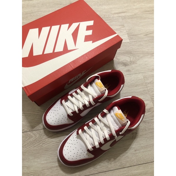 全新正品Nike Dunk Low Retro Gym Red 白紅 大學紅 鞋標金字 南加州大學 DD1391-602