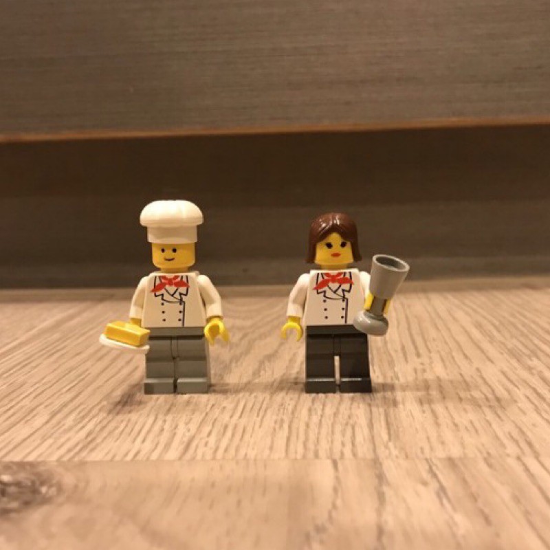 LEGO樂高經典絕版CITY/可口可樂足球系列廚師人偶情侶組