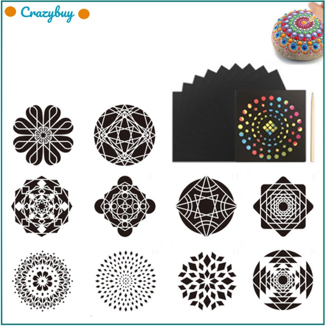 曼荼羅輔助繪畫模板石材繪畫裝飾噴花鏤空diy繪畫 蝦皮購物