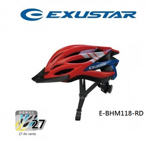 [福利品] EXUSTAR 自行車安全帽 59-62cm 27通風導流孔 E-BHM118-RD