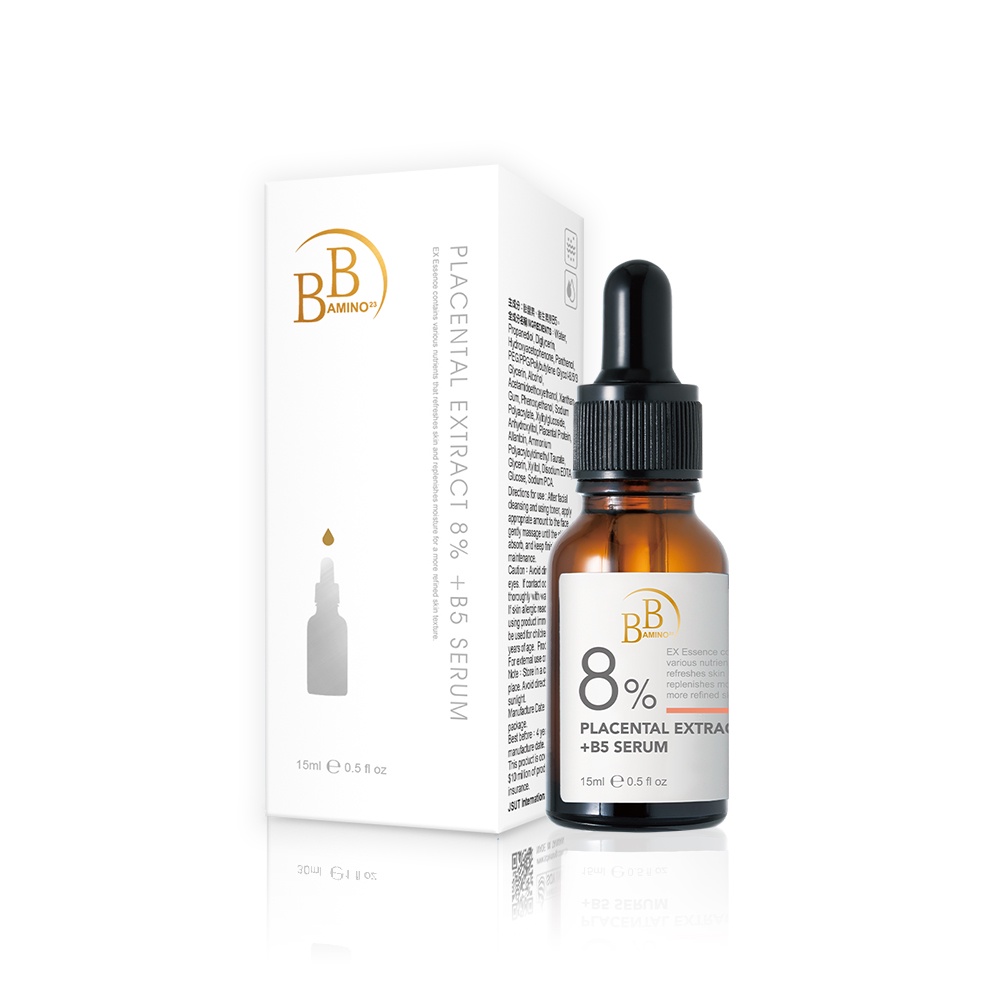 【BB Amino】【抗老精華】8%胎盤素+B5全效肌活精華  15ML BB 科研精華液-極度敗家