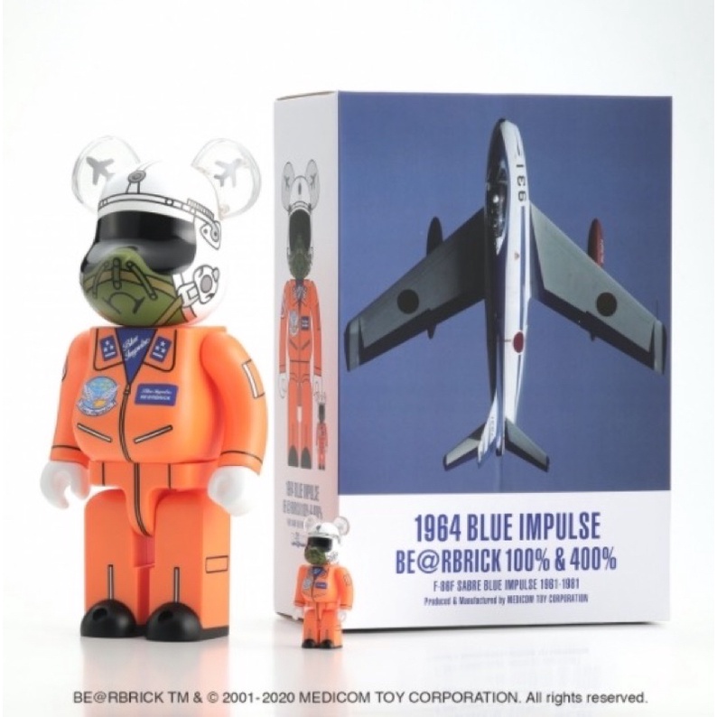 【新品】1964 BLUE IMPULSE BE@RBRICK Bearbrick 400%+100% 1964 BLUE IMPULSE