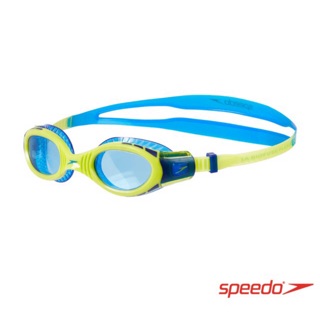 芭比游泳👣SPEEDO兒童運動泳鏡 Futura Biofuse Flexiseal(萊姆綠/藍)