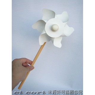PP合成紙 DIY 彩繪風車 / 空白風車 組合風車 防水風車