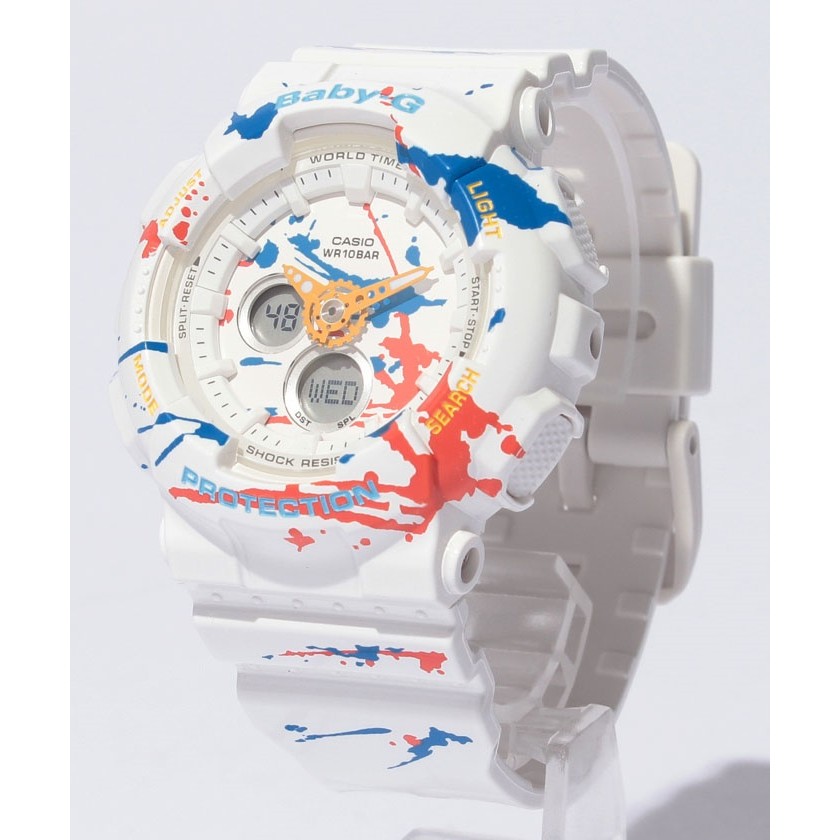 【金台鐘錶】CASIO卡西歐Baby-G耐衝擊 塗鴉錶盤指針/數字雙顯設計  BA-120SPL-7A