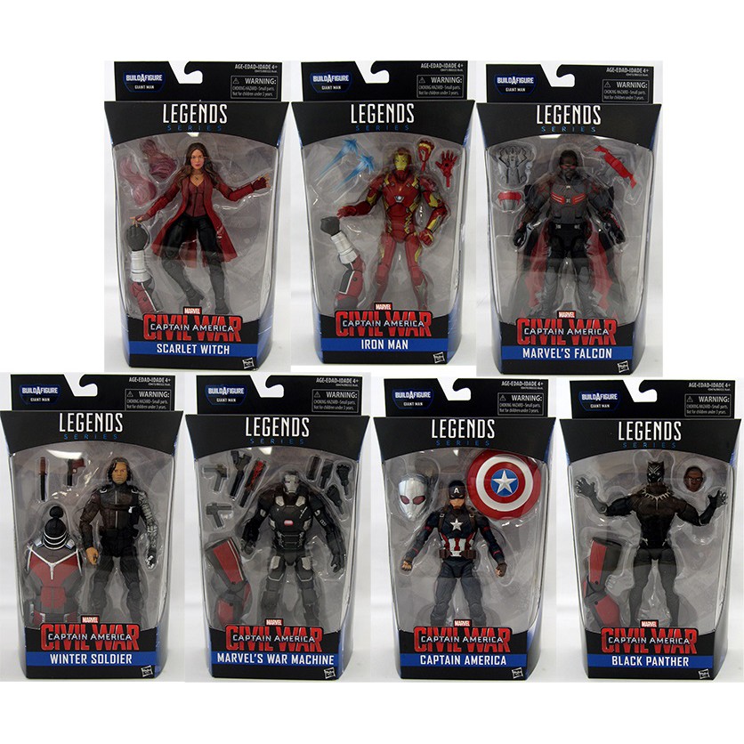 {克拉克玩具} Marvel Legends 6吋 英雄內戰 七款可組大蟻人 酷寒 黑豹 女巫 美國隊長 鋼鐵人 獵鷹