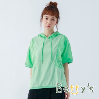 betty’s貝蒂思(11)連帽拼接繡花T-shirt(粉綠)