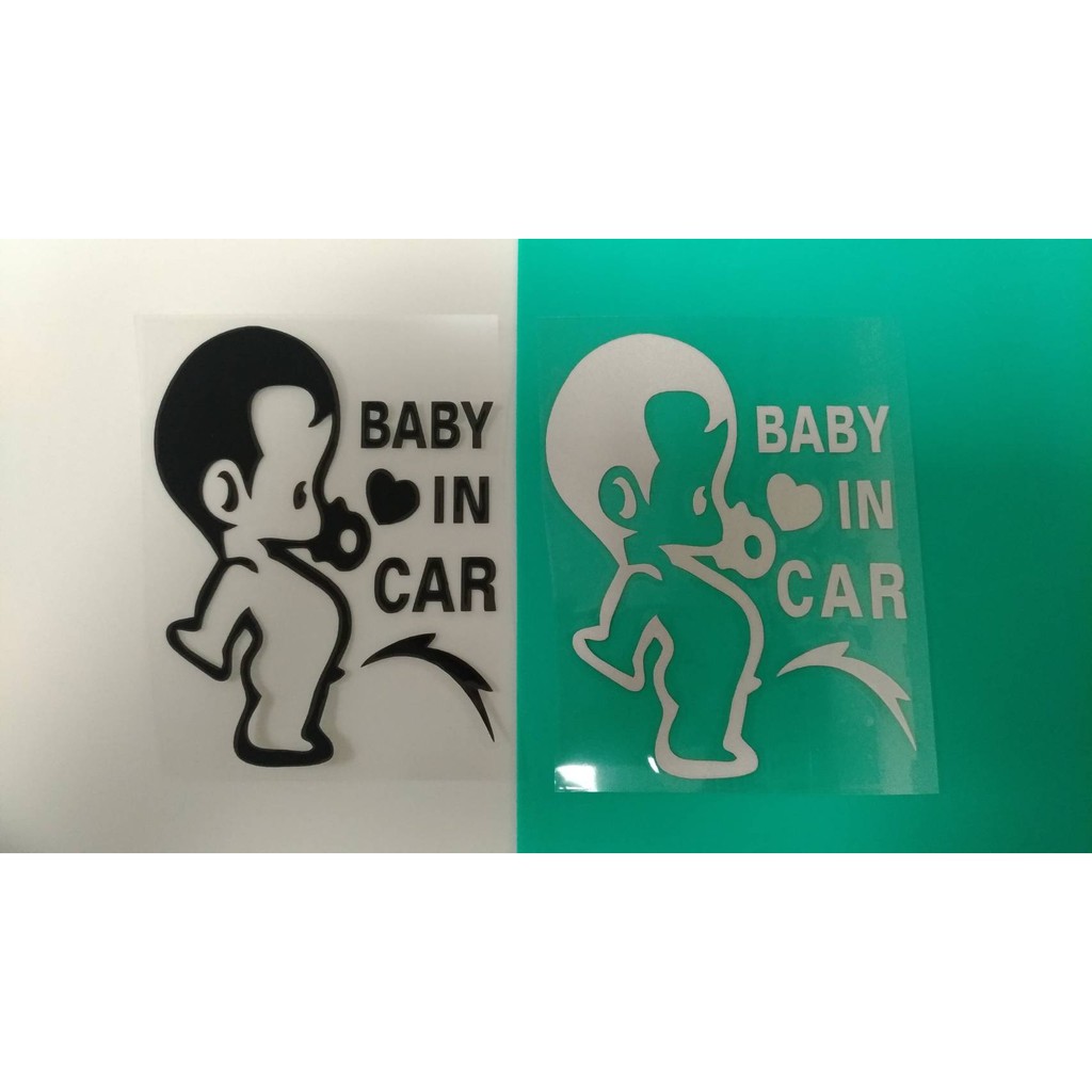 《Baby in Car系列》反光汽車貼紙_尿尿小童_2色