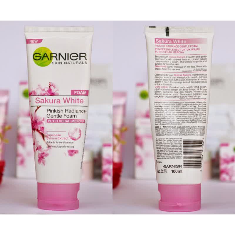 Sabun Cuci Muka GARNIER Sakura White 100 Gram 印尼 洗面乳