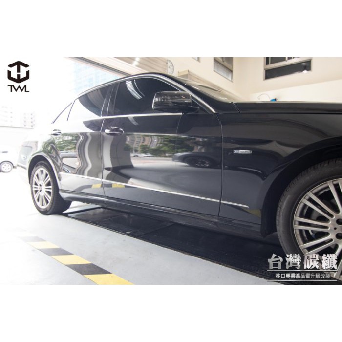 TWL台灣碳纖 全新BENZ S212 E200 E250 09 10 11 12 13年升級AMG車身鍍鉻飾條6件組