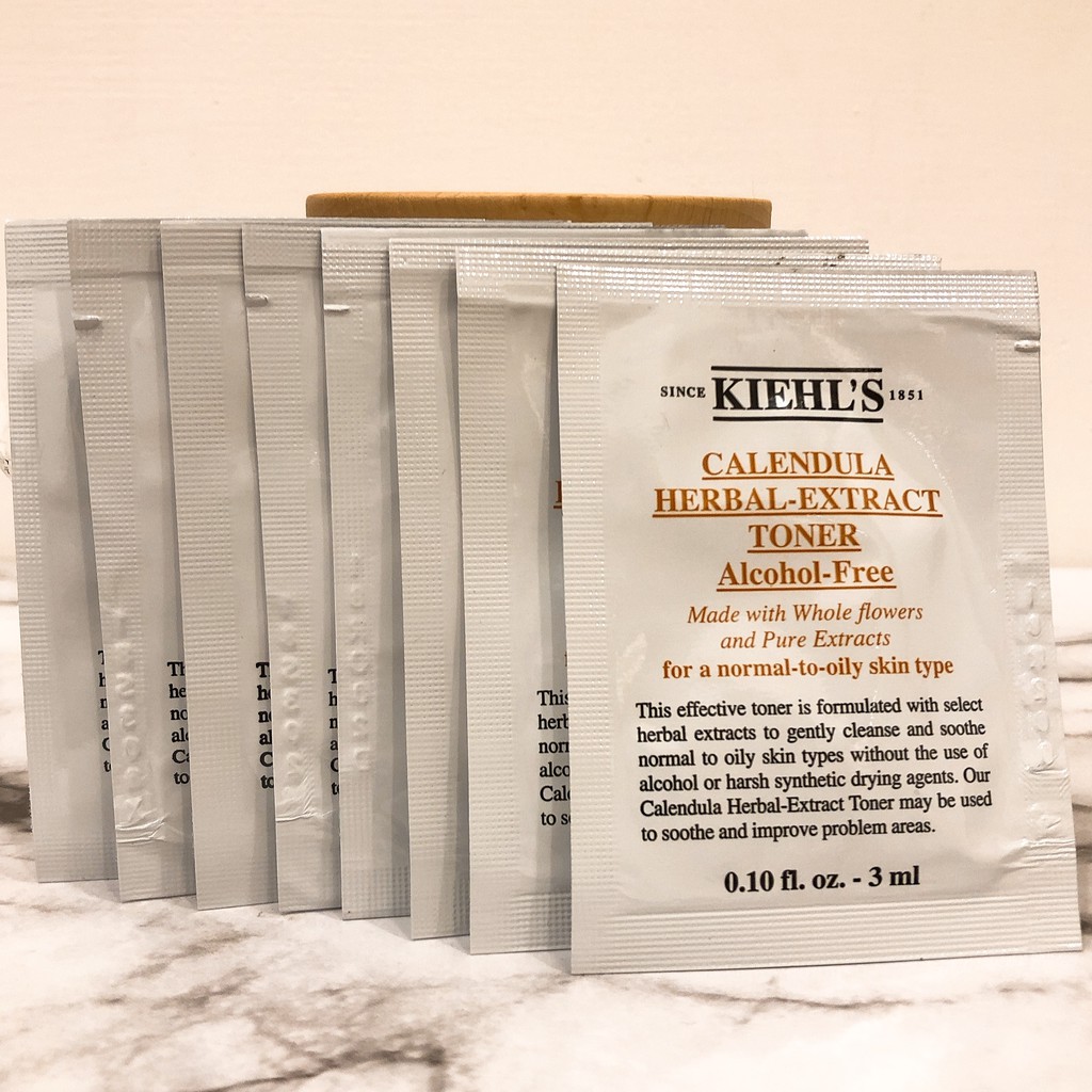 Kiehl's 契爾氏 金盞花植物精華化妝水/冰河醣蛋白保濕霜/酪梨精萃修護保濕面膜 試用包
