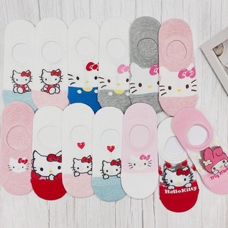 韓國襪子 三麗鷗家族 矽膠防滑隱形襪 HELLO KITTY 美樂蒂 蛋黃哥 船型襪