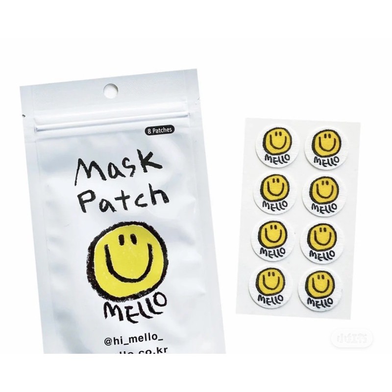 韓國代購 全新 Aroma Patch MELLO 口罩香氛貼片 精油香氛 微笑貼片 白色包裝手繪版(清新薄荷香)