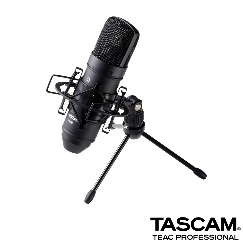 TASCAM 電容式麥克風 TM-80 TM80 黑色 公司貨 贈防震架 小型腳架 廠商直送