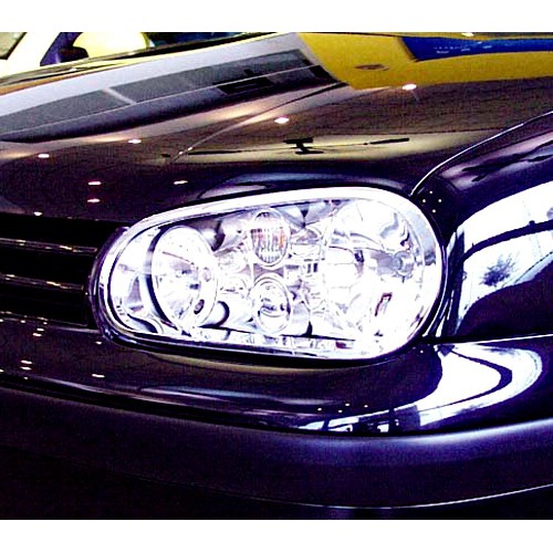 圓夢工廠 VW 福斯 Golf 4 1998~2002 改裝 鍍鉻銀 車燈框 前燈框 大燈框飾貼