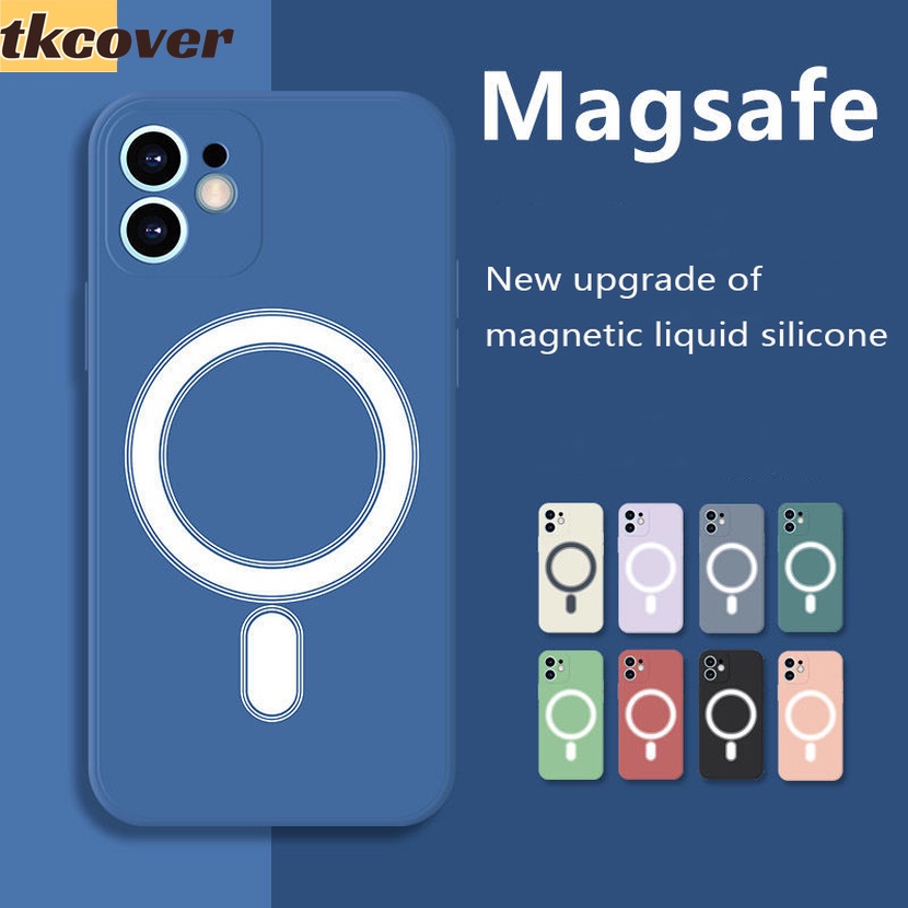 適用於 iPhone XS MAX XR X 8 Plus 的 Magsafe 磁性無線充電手機殼以及全覆蓋液體矽膠後蓋