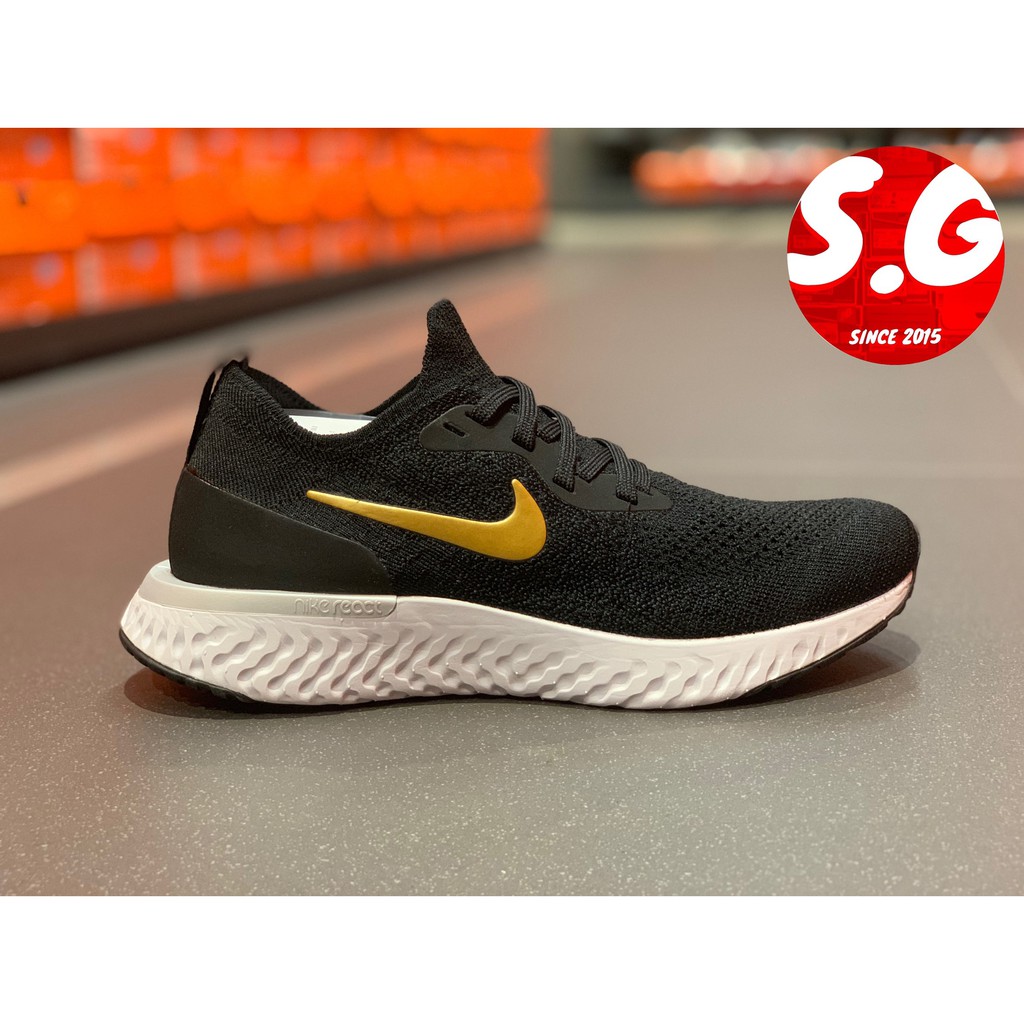 S.G NIKE W EPIC REACT FLYKNIT AQ0070-013 黑金 編織 運動休閒 慢跑鞋 女鞋