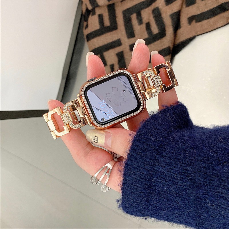 現貨 蘋果錶帶 Apple Watch 鑲鑽款不鏽鋼錶帶 金屬錶帶 錶帶 手錶帶 38/42/40/44mm 手錶 錶