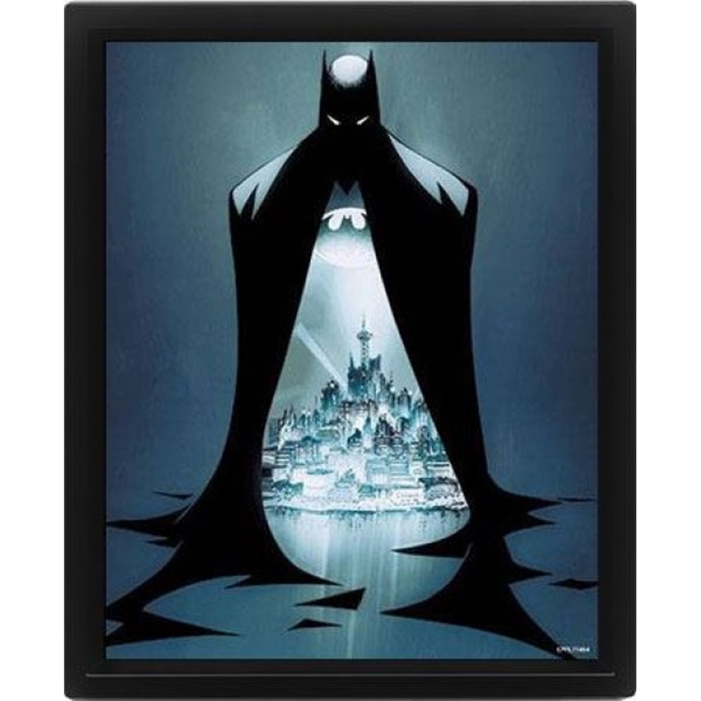 DC 蝙蝠俠 斗篷高譚市3D海報含框