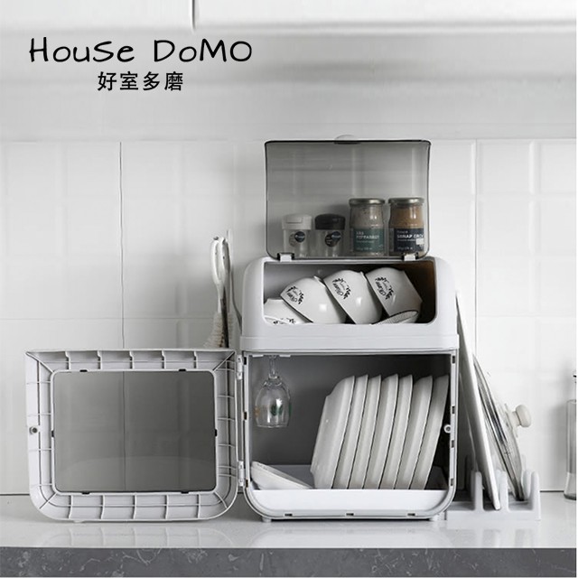【HouseDoMo好室多磨】3in1 日式雙層碗盤瀝水收納櫃 廚房收納 餐具收納