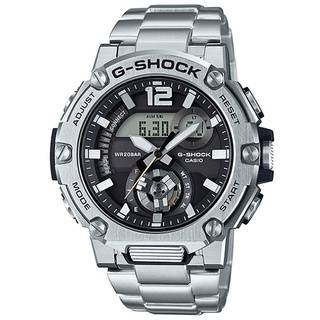 【CASIO】卡西歐 G-SHOCK 太陽能藍芽雙顯鋼帶錶-黑 GST-B300SD-1A 台灣卡西歐保固一年