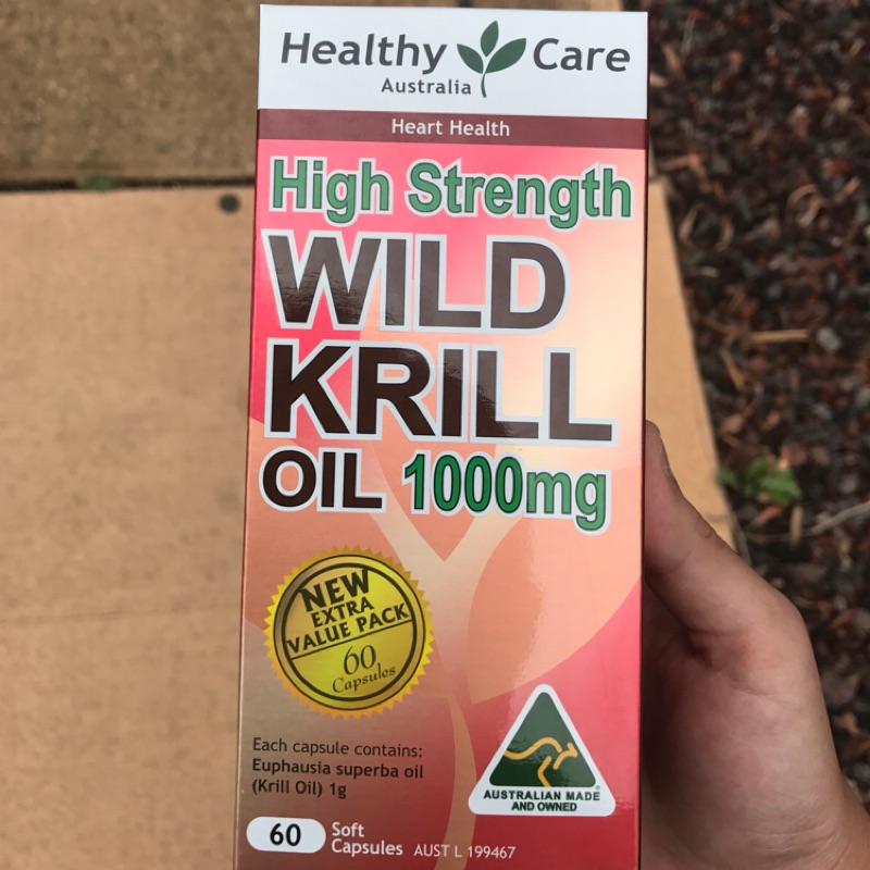特價！Healthy Care High Strength Wild Krill Oil 1000mg/60顆 磷蝦油