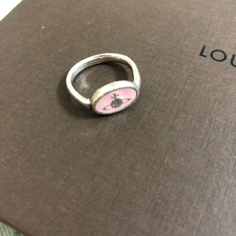經典款超可愛Vivienne Westwood 粉紅土星925純銀戒指