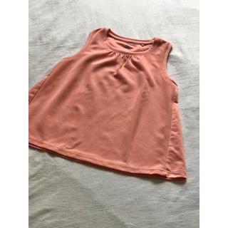 Uniqlo 女童粉橘色DRY-EX 透氣排汗無袖上衣 #120cm - 二手