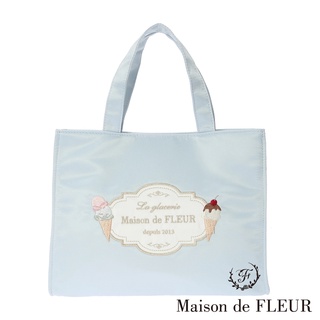 Maison de FLEUR 夏日冰淇淋系列刺繡方形手提包(8A22F0J6000)