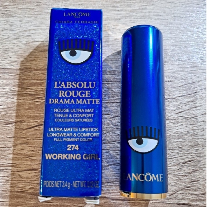 【專櫃貨】LANCOME 蘭蔻 絕對完美迷霧唇膏 CHIARA FERRAGNI眨眼藍潮系列 #274 限量版聯名款唇膏