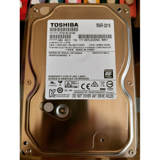 保內全新未過電 Toshiba 1tb 32m 3 5吋7200rpm Hdd 2019 05 快換新品 指定 蝦皮購物