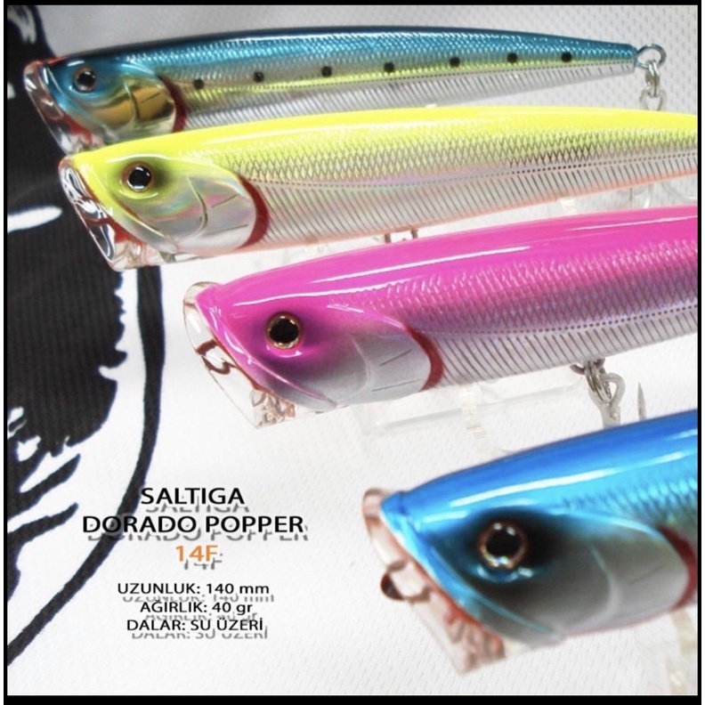特價 Daiwa saltiga Dorado Popper海水潑爬 路亞14公分40克 帶亮片 （藍色、黃色、粉紅色）